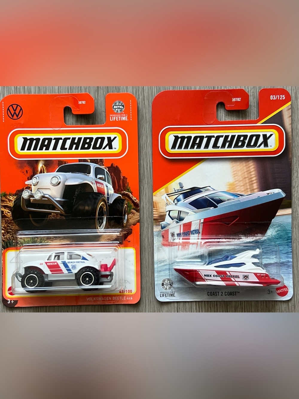 Rescue Beetle & Coast Patrol Boat Duo - Matchbox